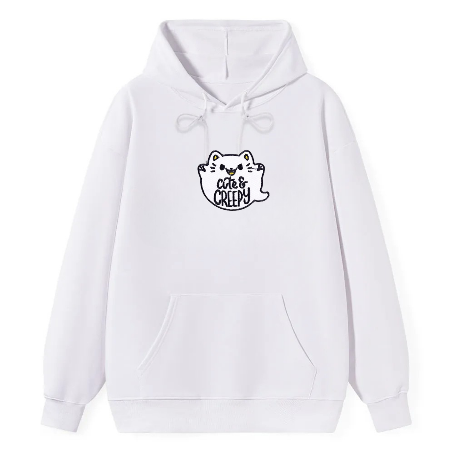 Cute & Creepy Ghost Cat Classic Hoodie - Image 4